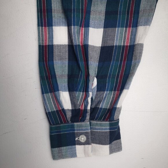 d/c Jeans Ladies Size 2X Made in India Plaid Button Front Shirt - Picture 6 of 9